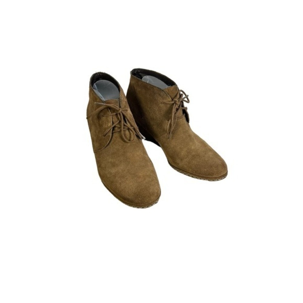 Franco Sarto Women's Tan Suede Boots Size 8.5 Bootie Wedge‎